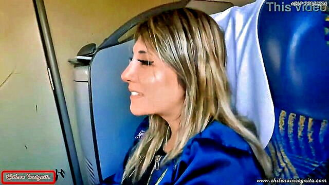 cum, facial, cumshot - public bus sex seat