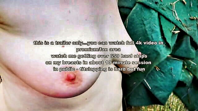 bdsm tit on a public road trailer