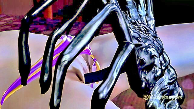 big tits, cartoon, 3d animation - alien masturbates and fucks naked girl in 3d animated hentai porn