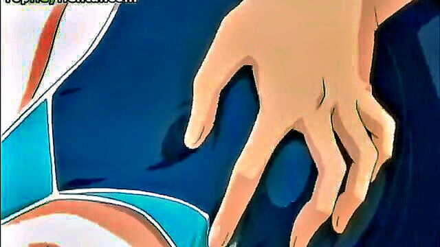 cartoon, censored, asian - watch a seductive girl pleasure a shy student in this explicit anime video