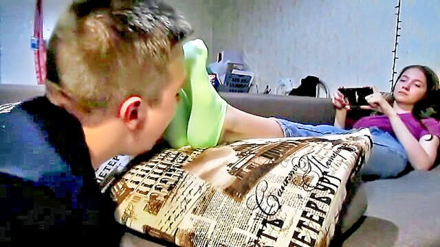 brunette, categories, amateur - young blonde boy adores feet and shoes of his inexperienced domina in bdsm video