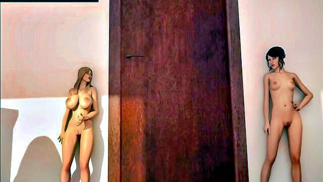 big tits, cartoon, 3d animation - hd hentai video of a busty giantess playing with tiny people in 3d