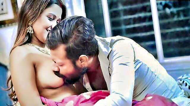 big ass, brunette, indian - bhabhijis milky breasts get fondled and topped by muscular dewar in this free hd indian porn video