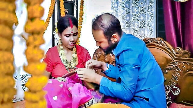 Mana - indian brides groom is replaced by her mother in law for a steamy milf threesome in full video
