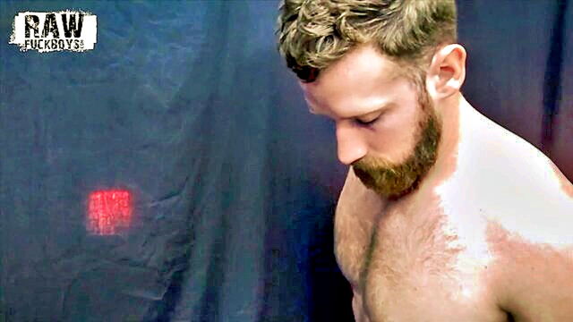 anal, blowjob, gay - young man with blindfold experiences intense anal and throat fuck from a well endowed otter jock