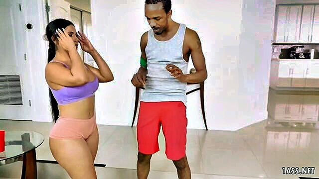 Rose Monroe - rose monroe pleasures a massive black shaft during workout session with personal trainer Bangbros Bubble Butts