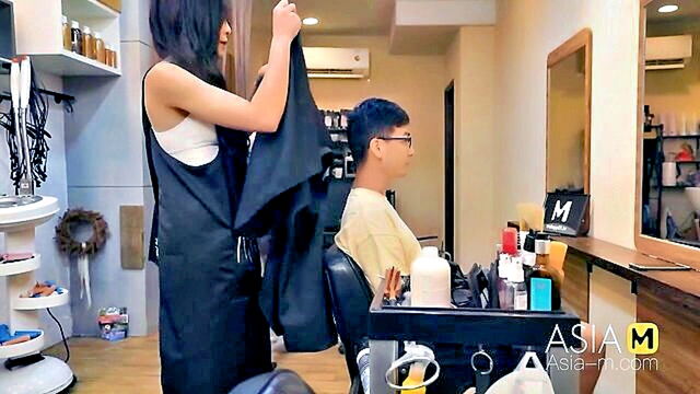 Ai Qiu - sensual barber shop porn Model Media