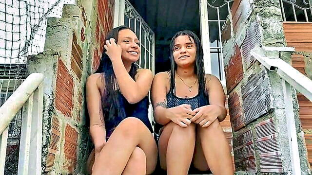 stepsister fucks outside with consolador