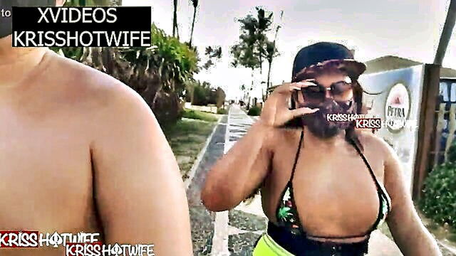 slut, amateur, bikini - kriss hotwife beach
