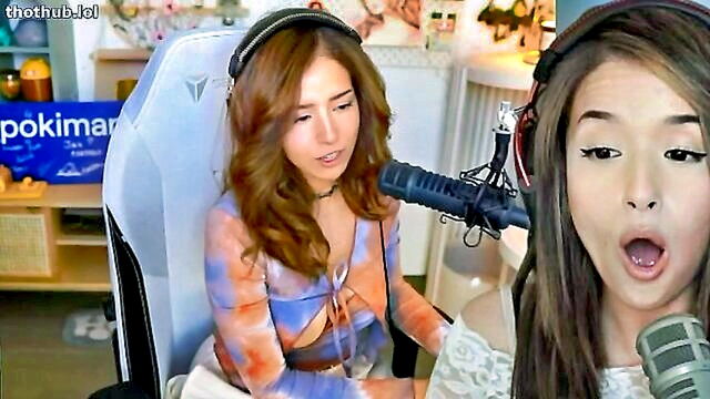 youtube, twitch, big tits - watch pokimanes accidental reveal of her full breasts during a twitch stream