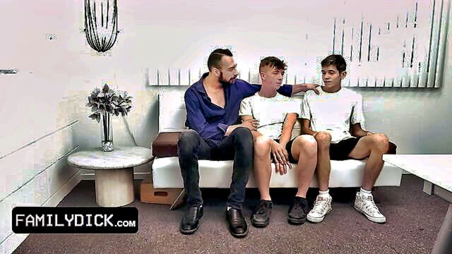 Levi Rhodes - naughty stepson indulges in threesome with his stepbro and stepdad in explicit video Family Dick