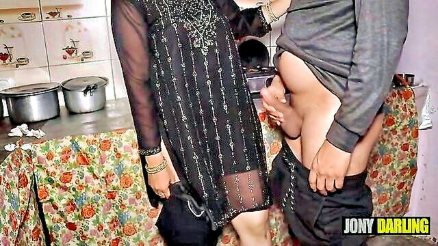 Jony Darling - uninhibited indian mature woman enjoys kitchen encounter with young man in jony darlings exclusive video Jony Darling