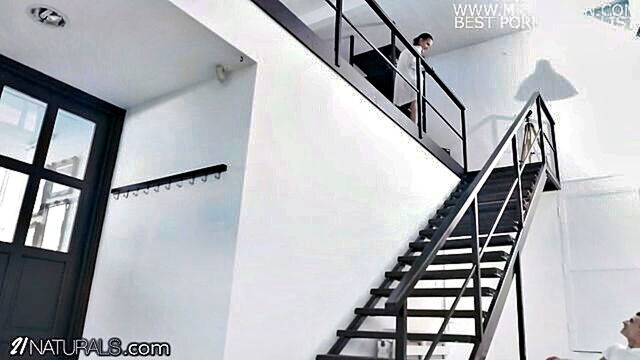 Charlie Dean - charlies seductive strip tease and asshole play on stairs 21 Naturals