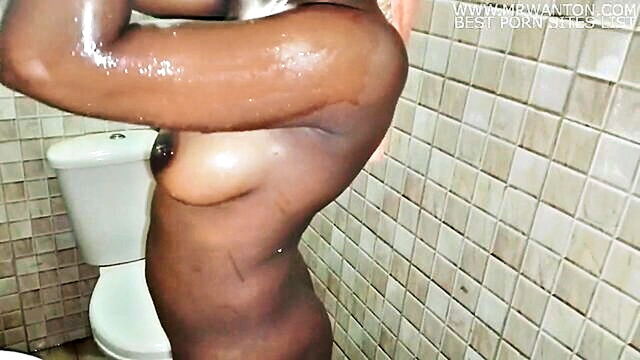 bbw, pissing, nigerian - african beauty with big ass enjoys interracial fucking and peeing