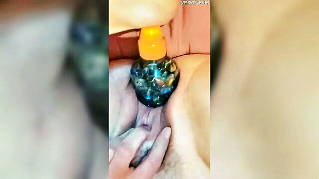 bisexual, girl masturbating, british - solo masturbation with marbles and clit pump for a homemade british milf