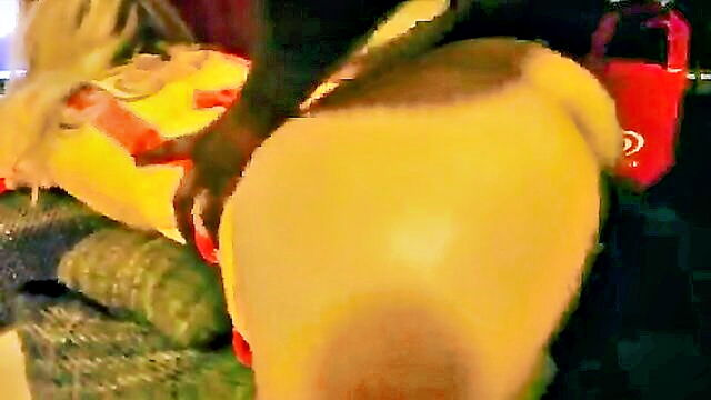 massage, blonde, interracial - amateur couple enjoys oil massage and interracial sex with a busty waitress