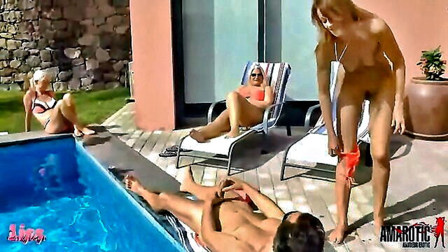 lisslonglegs explodes while swimming in the pool german mom in free porn video : German Porn