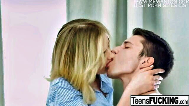 a busty blonde teen gives a blowjob and engages in hardcore vagina and blowjob action with her returning partner : Teens Fucking