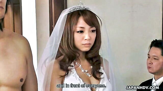 a hard penis is engulfed by a bride on her wedding day in japanese hardcore porn : Hardcore Porn