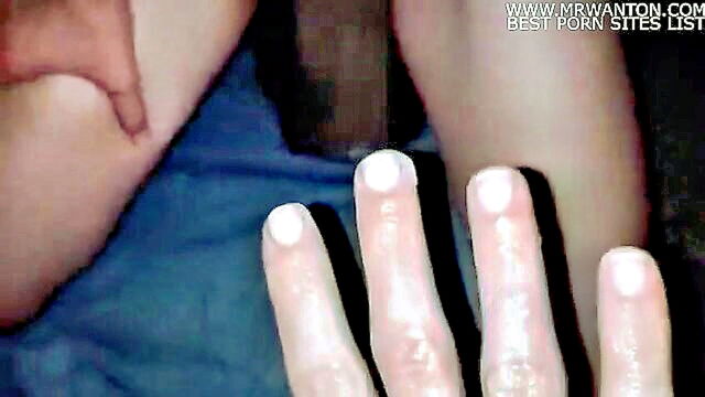 fisting, american, fingering - skinny girl with small tits masturbates and gets fingered by a big ass american guy