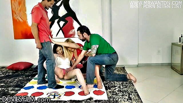 Gracie May Green, Summer Day, Tommy Gunn, Tommy Pistol - brunette and blonde swingers engage in wife sharing twister Devils Film