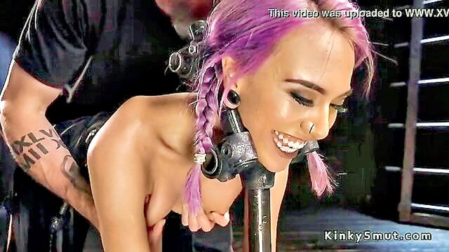 Janice Griffith - purple haired bondage teen experiences rough sex and intense whipping Kink