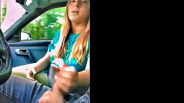 amateur, russian, babe - hot blonde teen gives you a deepthroat blowjob in a car