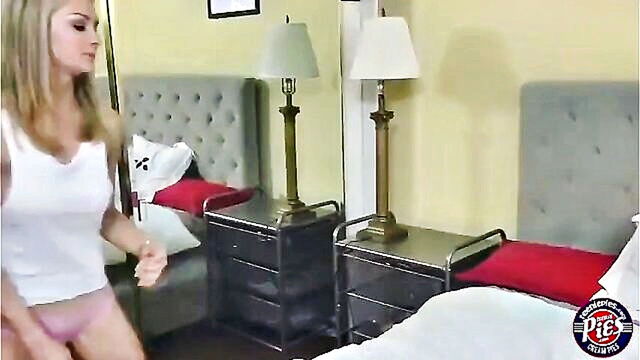 creampie, ass licking, blonde - allie a blonde gets a warm creampie inside her twat from her lover in the morning