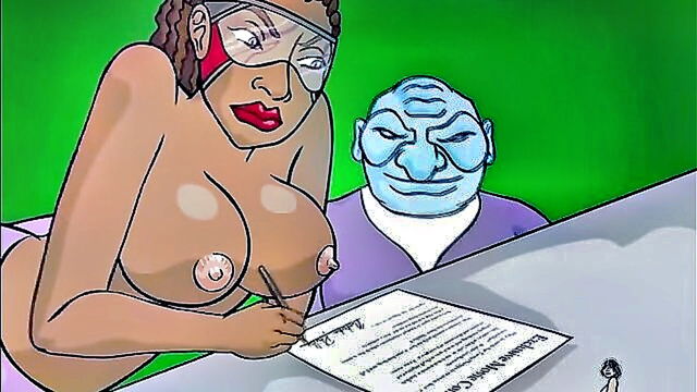 big tits, big ass, cartoon - black babe with superhero skills battles extraterrestrials in steamy hentai video