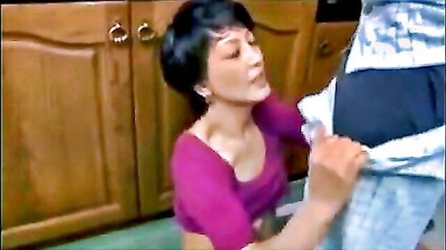 mom, cougar, milf - sexy mature woman cooks up some fun in the kitchen
