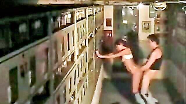 amateur, compilation, brunette - amateur couple caught on security camera in public