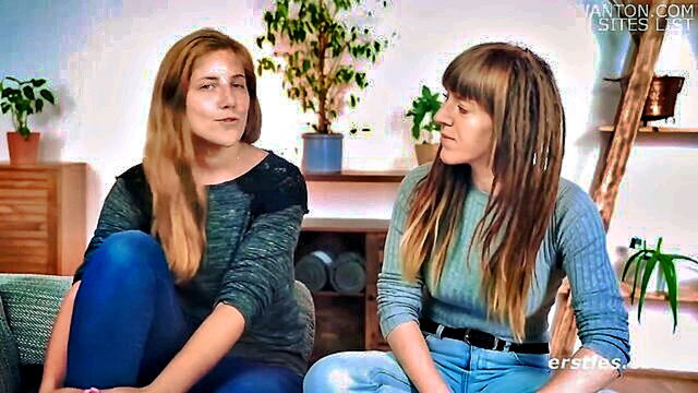 horny amateur lesbians share intimate moments and masturbate : Ersties