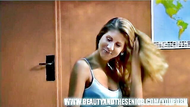 Jennifer Stone - european teachers assistant gets a taste of his teachings Grand Dadz