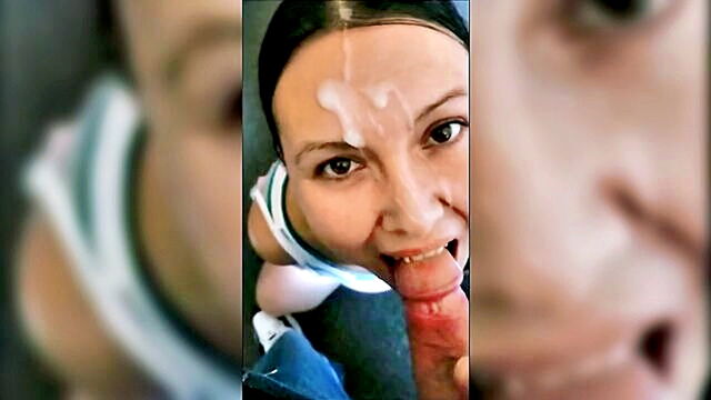 cumshot, blowjob, amateur - cumshot compilation of amateur facesitting and facial finish