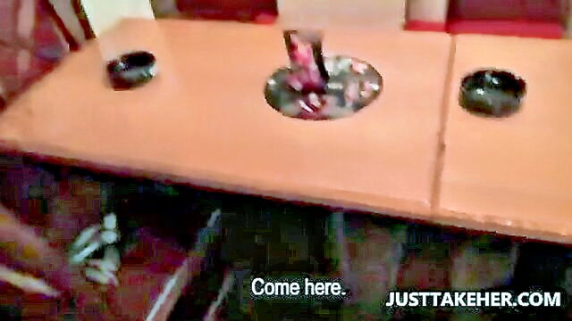 amateur waitresses get team fucked on restaurant table for money in public bdsm : Wicked