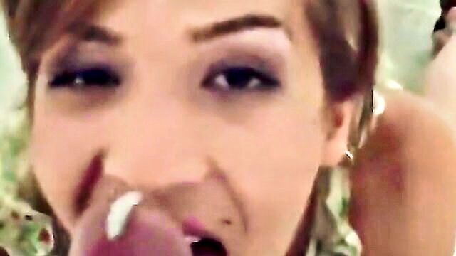cum in mouth, blowjob, blonde - stunning oral sex marvel with blond milf gives amazing blowjob and swallows cum