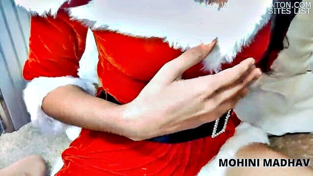 indian milf mohini enjoys using a santa vibrator for pleasure on christmas eve : Lau