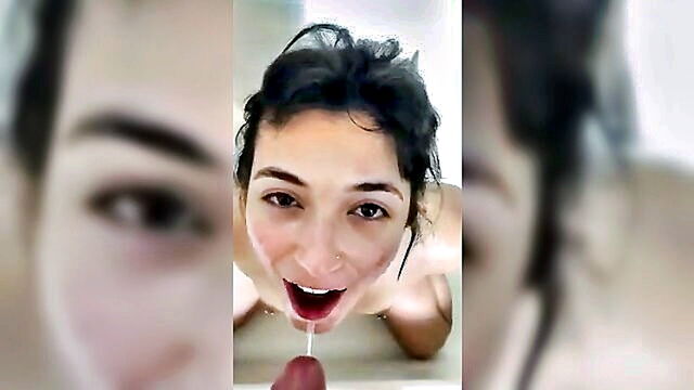 american, brunette, 18 year old - brunette american teenager enjoys shower and piss play