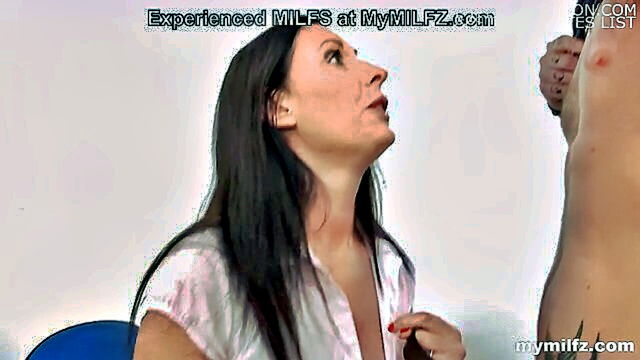 Lara Latex - lara a british milf with big tits and latex fetish gives a handjob and blowjob before getting fucked doggystyle My Milfz