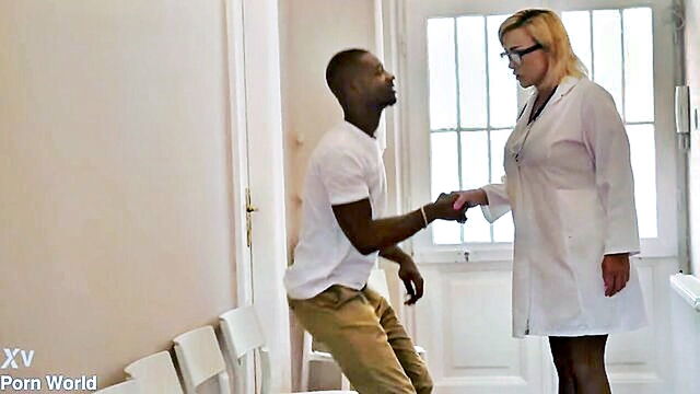 Jack Rippher - aubrey black a sex starved general practitioner indulges in a double penetration by a well endowed black man in her clinic Porn World
