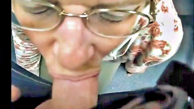 gilf, swallow, granny - granny takes a testicle in mouth and swallows cum like a good slut