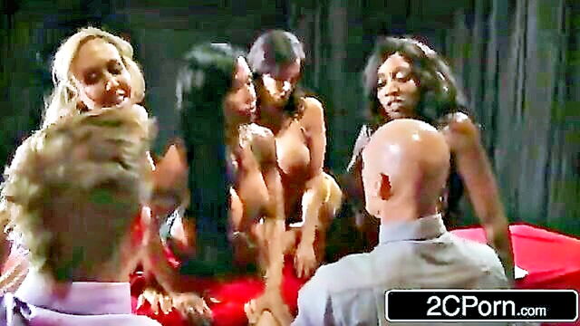 Brandi Love, Diamond Jackson, Jewels Jade, Kendra Lust - fit and sexy performers in a wild group sex scene Ravi