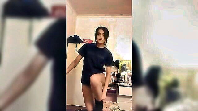 college, teen, skinny - young and slender indian teen undresses in college video