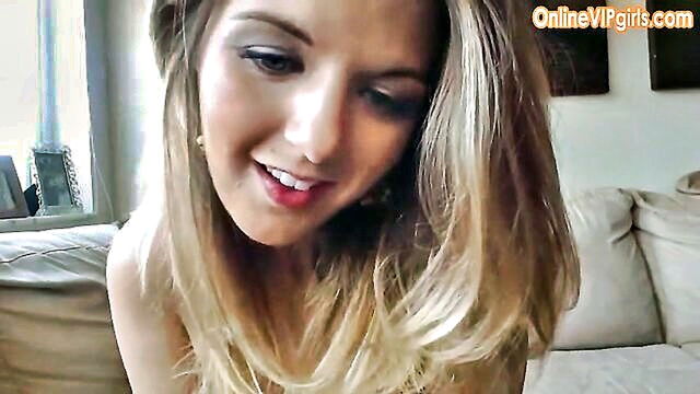 join this teenage blonde for mutual masturbation and dildo play on webcam : webcam