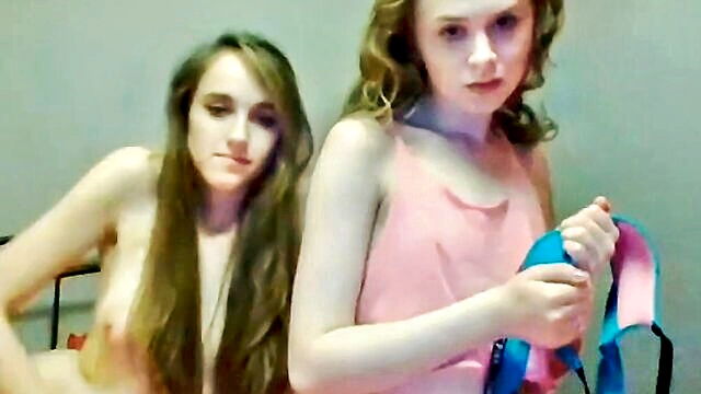 two eighteen year old girls engage in lesbian and anal masturbation : webcam