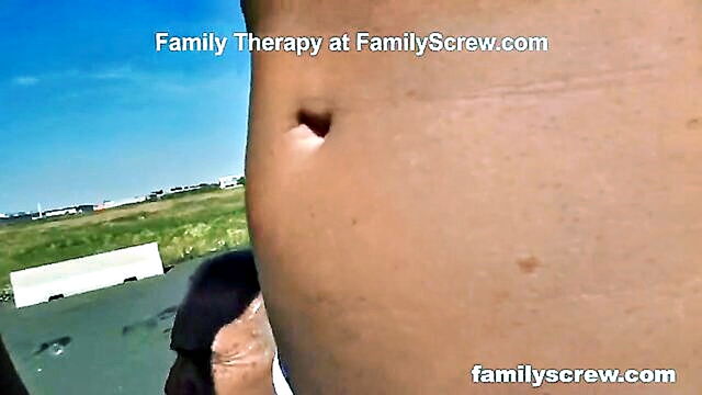 two dads and a granddad get their throbbles sucked in public : Family Screw