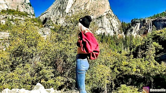 Eva Elfie - a teenage girl named eva elfie offers a public blowjob to a man during a hike in yosemite national park showcasing her oral skills and busty physique this amateur video features exclusive content hd quality pov perspective and a climactic facial finale