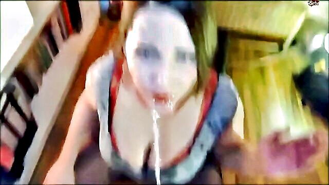 Amia More, Uma Stone - reality style piss drinking compilation with tattooed amateur