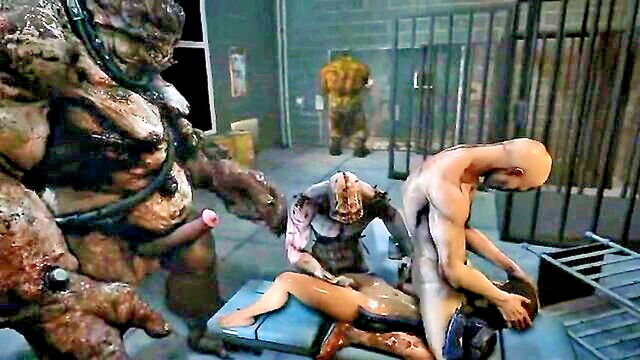 tits, sex, cartoon - cartoon threesome featuring ashley and femshep getting penetrated by monsters