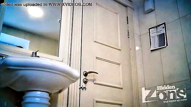 secretly observing a charming young woman with a big butt in the royal bathroom : Hidden Zone